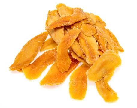 Dried mango pulp on white background Stock Photos