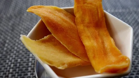 Dried Mango Slices Rotating Sugary Goodness Stock Footage 205326878