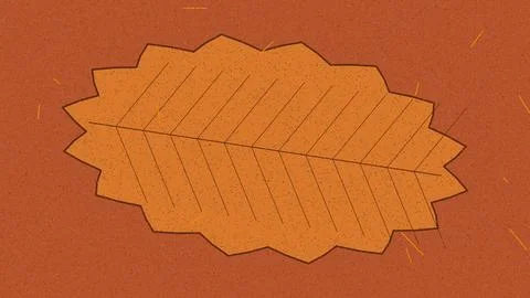 Dried maple leaf with serrated edges on rustic brown background Stock-Illustration