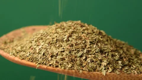 Dried medicinal herbs on spoon Stock Footage 143292852