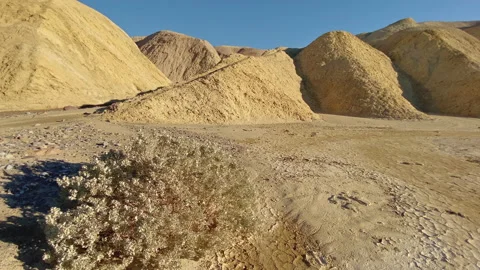 Dried mud down at Zabriskie Point at Death Valley Stock Footage 217406748