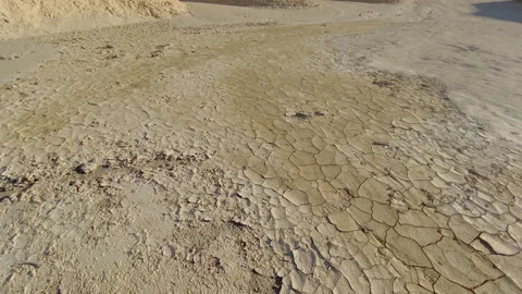 Dried mud down at Zabriskie Point at Death Valley Stock Footage 217407595