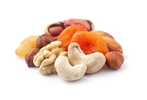 Dried nuts snack Stock Photos