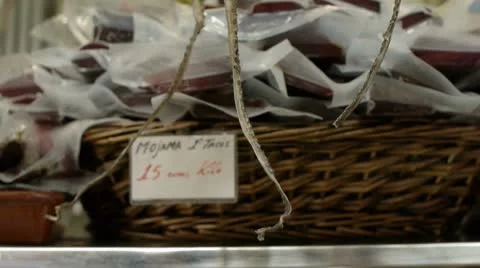 Dried octopus in the Market Stock Footage 8857757