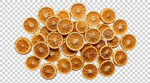 Dried orange slices pattern for garnish or aromatic decorations. Foto stock