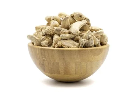 Dried Organic Ginger root isolated on white background. Ginger root or Dry Ad Stock Photos