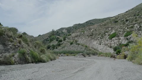 Dried out and polluted river bed In Spain Stock Footage 341838384