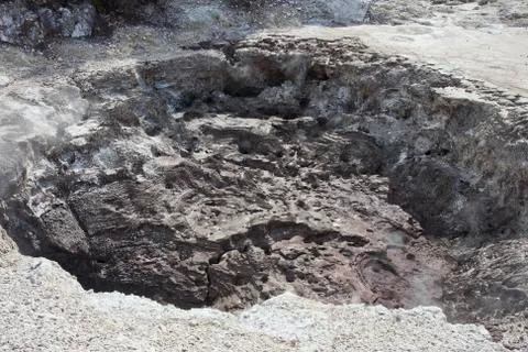 Dried out mud pool. Stock Photos