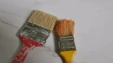 Dried Paint Brushes Stock Footage 205827615