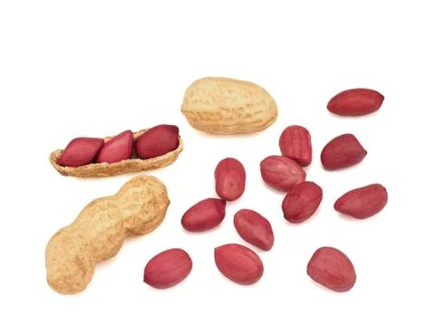 Dried peanuts in closeup Stock Photos