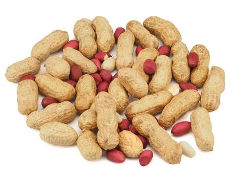 Dried peanuts in closeup Stock Photos