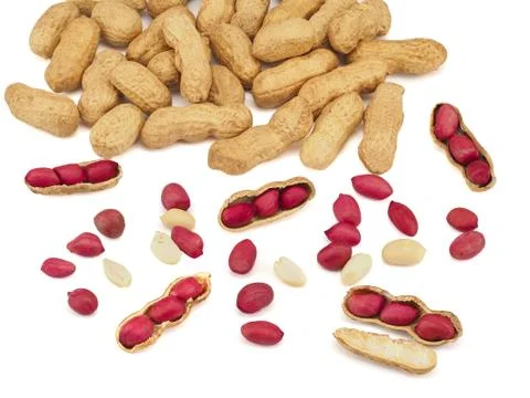 Dried peanuts in closeup Stock Photos