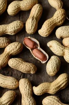 Dried peanuts  in shells Stock Photos