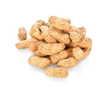 Dried peanuts on white background Stock Photos