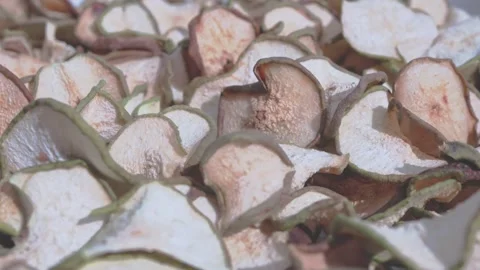 Dried Pear Slice on a White Background Stock Footage 317427272