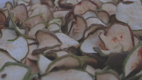 Dried Pear Slice on a White Background Stock Footage 317427284