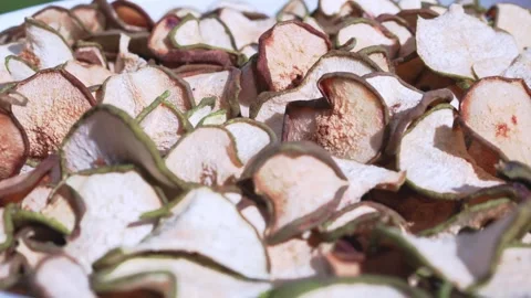Dried Pear Slice on a White Background Stock Footage 317427510