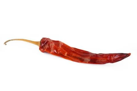 Dried pepper on white background Stock Photos