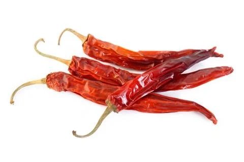 Dried pepper on white background Stock Photos