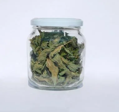 Dried Peppermint in Jar Stock Photos