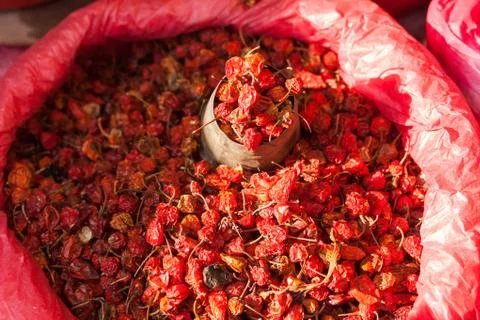 Dried peppers Stock Photos
