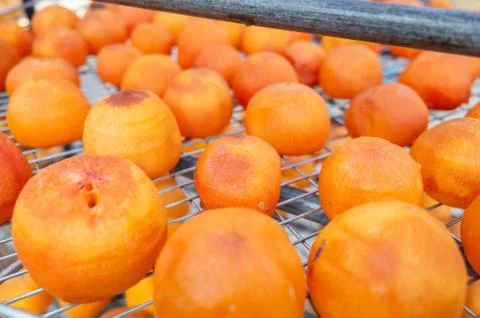 Dried up persimmon under the sun Stock Photos