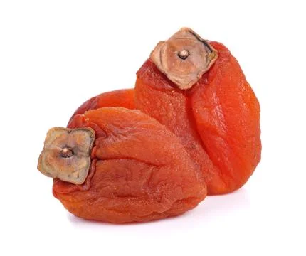 Dried persimmon on white background Stock Photos