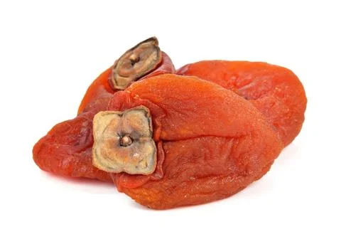 Dried persimmon on white background Stock Photos