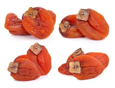 Dried persimmon on white background Stock Photos