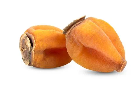 Dried persimmon on white background Stock Photos