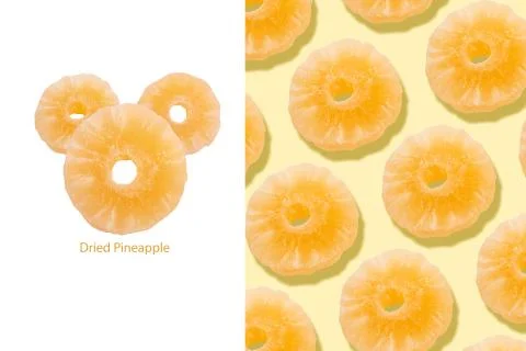 Dried pineapple layout Stock Photos