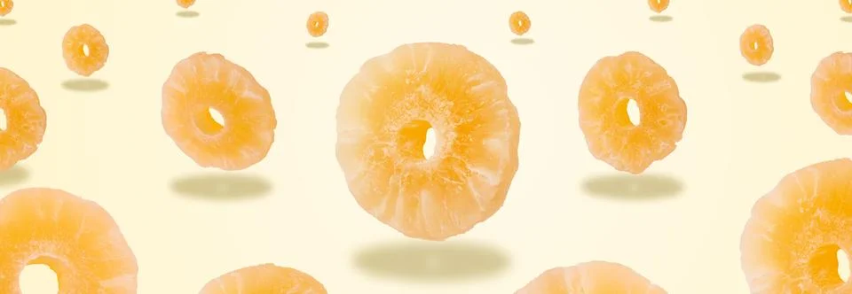 Dried pineapple levitating Stock Photos
