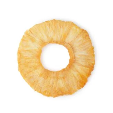 Dried pineapple slice isolated on white background Stock Photos