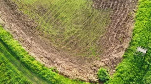 Dried pond shot from a drone 動画素材 154880322