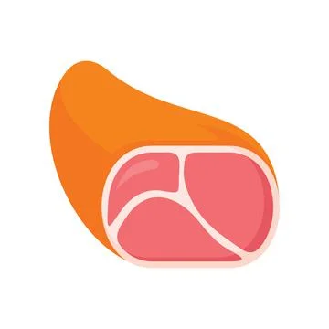 Dried pork ham icon in flat style Stock Illustration