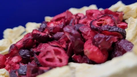 Dried portion of delicious cranberries and pineapples. Stock Footage 291519920