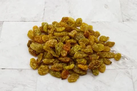 Dried Raisins isolated on clear background. Diet food concept Stock-Fotos