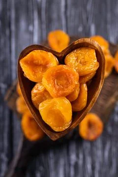 Dried raw apricots. Stock Photos