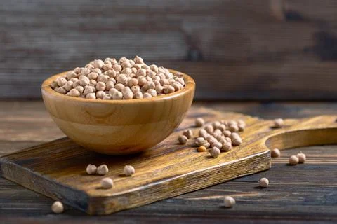 Dried raw chickpeas. Stock Photos