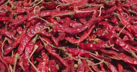 Dried Raw Red chili Stock Footage 249182233