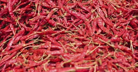 Dried Raw Red chili Stock Footage 249182895