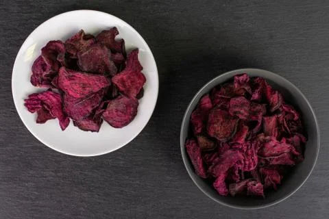 Dried red beetroot on grey stone Foto stock