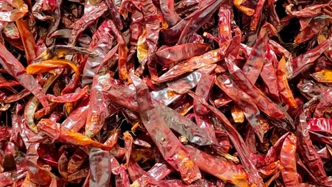 Dried Red Chili Peppers Stock Footage 320146347