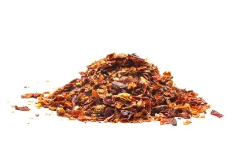 Dried red pepper flakes Stockfoto's
