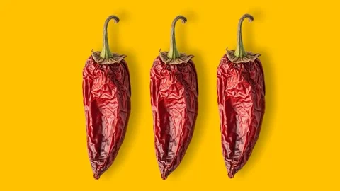 Dried Red Pepper Stop Motion Background Stock Footage 296366051