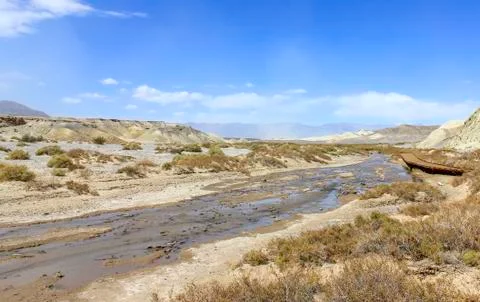 Dried river bed Stock-Fotos