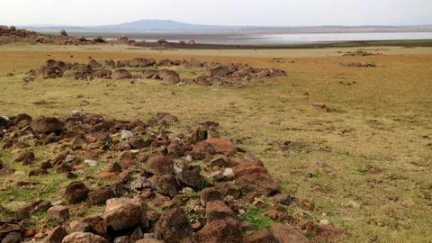 Dried river bed Stock Photos