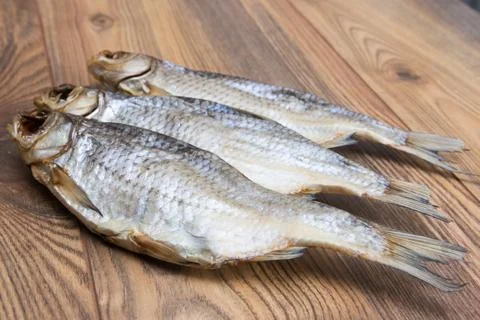 Dried roach - vobla Stock Photos