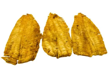 Dried roller seasoned cuttlefish on white background Stock Photos