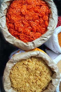 Dried round pasta wheels pattern texture Stock Photos